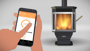 Wood Burning Stove with an App